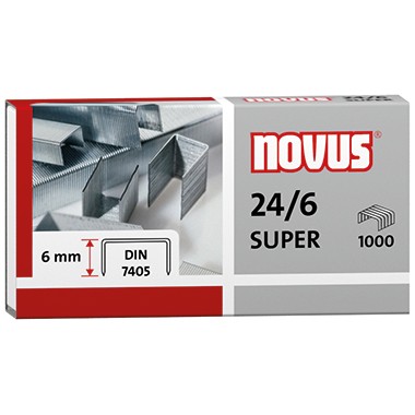 Heftklammern 24/6 verzinkt 1000 St./Pack Heftleistung: 30 Bl. (80 g/m²) NOVUS SUPER