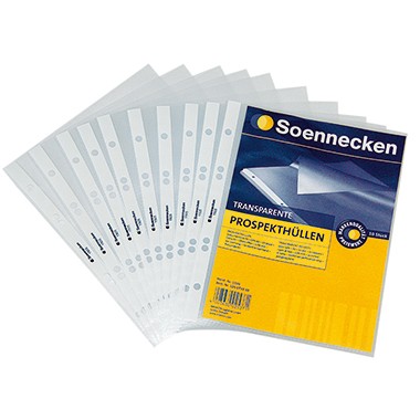 Prospekthülle A5 oben offen 80my 100 St./Pack dokumentenecht , genarbt transparent