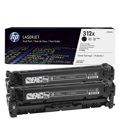 HP Toner 312X schwarz 2 St./Pack Druckleistung: ca.	2x 4.400 Seiten