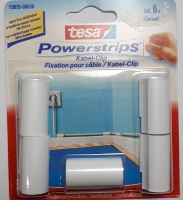 Powerstrips Tesa Kabel-Clip 5 Stück spurlos ablösbar **Restposten,begrenzte Menge**