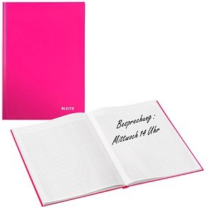 Notizbuch A4 kariert WOW pink metallic