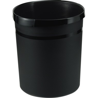 Papierkorb 18 Liter GRIP KARMA ökö-schwarz mit 2 Griffmulden ,konisch