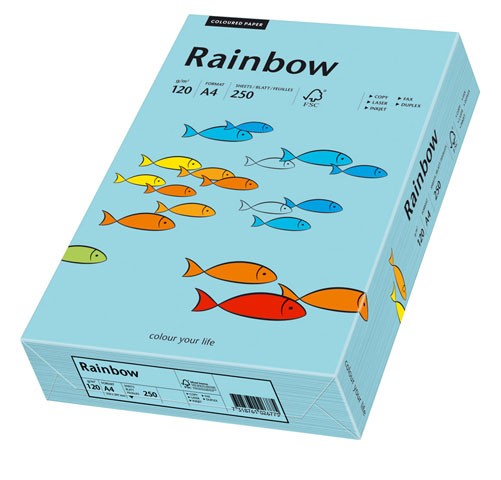 Kopierpap. A4 120g/m² mittelblau (84) 250 Bl./Pac Skyrainbow Color, inapa tecno