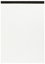 Notizblock A4 kariert 60 g/m² 50 Bl. weiß ohne Deckblatt, perforiert ,Landre