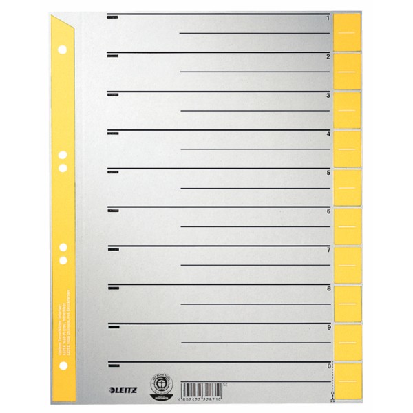 Trennblätter A4 gelb mit Liniendruck Leitz farbige Taben