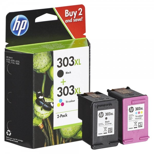 HP Tintenpatrone 303XL schwarz und color 2 St./Pa Druckleistung ca: 1x415 , 1x600 Seiten