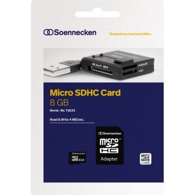 Speicherkarte Soennecken 8 GB microSDHC