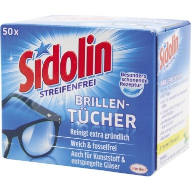 Brillenputztuch Sidolin weiß 50 St./Pack 100 % Vlies, getränkt