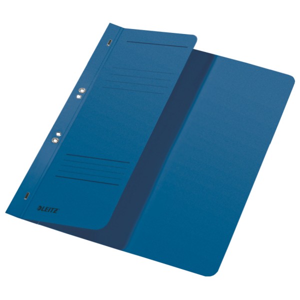 Ösenhefter halber Vorderdeckel blau für kaufmännische Heftung, mit Organisationsdruck