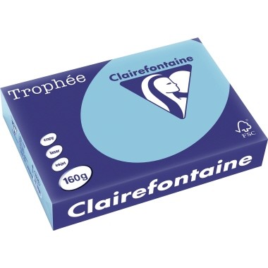 Kopierpap. A4 160g/m² blau Clairefontaine Trophée f. Inkjet-, Laserdrucker und Kopierer,250 Bl./Pack