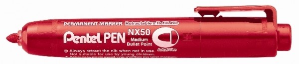 Pentel Permanent Marker NX50 rot mit Druckmechanik **Restposten,begrenzte Menge**