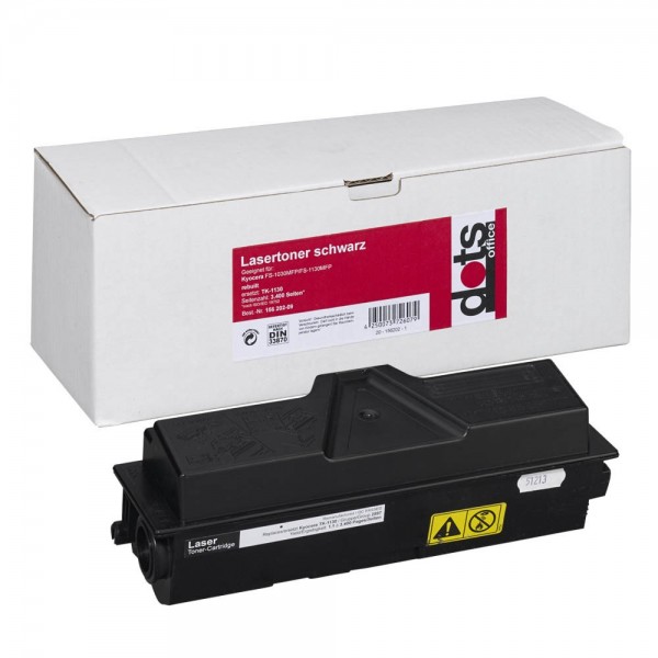 Lasertoner wie Kyocera TK-1130 schwarz Druckseiten ca. 3.400 Seiten , dots rebuilt