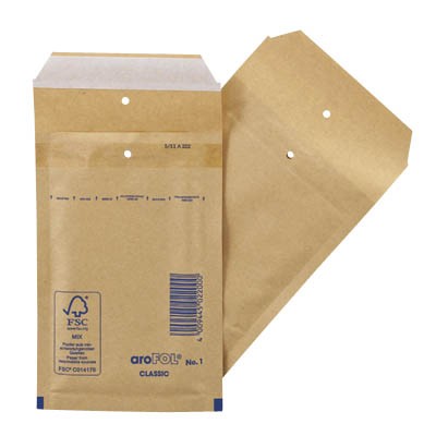 Luftpolstertasche Gr.11 A 10x16,5cm Innenmaß braun Außenmaße: 120 x 175+50 mm , 200 St./Pack
