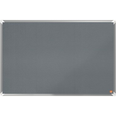 Filz-Notiztafel 60x90 cm Premium Plus grau Rahmen Aluminium, Farbe silber