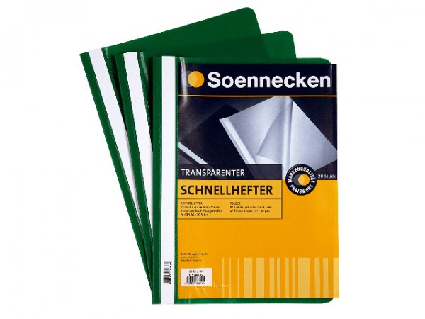 Schnellhefter A4 Soennecken 2964 grün Packung 10 Stück Polypropylen