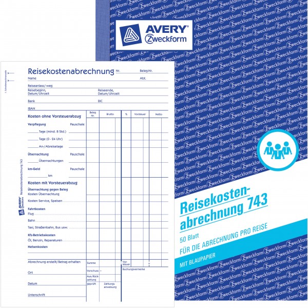 Zweckform Reisekostenabrechnung A5 50 Blatt Ausführung der Abrechnung: pro Reise