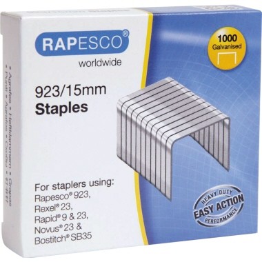Heftklammern 923/15 RAPESCO silber 1000 St./Pack