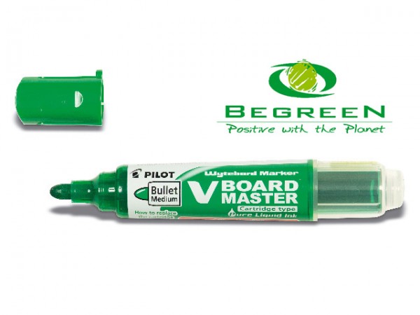 PILOT Whiteboardmarker V-Board Master BeGreen grün Strichstärke: 2,3 mm,Rundspitze