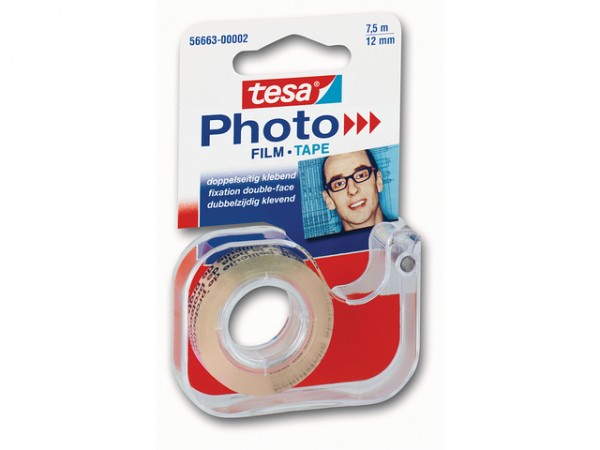 Tesa Foto-Film tape 7,5mx12mm transparent Abroller für doppelseitigem Klebeband, nachfüllbar