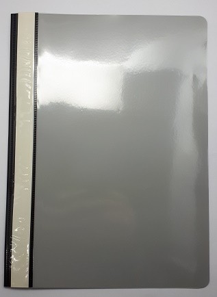Schnellhefter Plastik A4 grau Deckel transparent