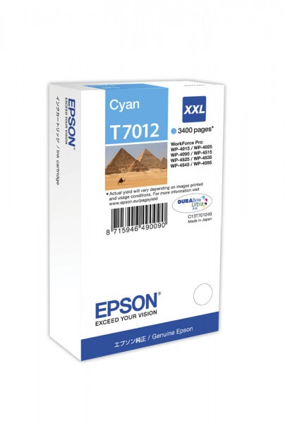 Epson Tintenpatrone T7012 XXL cyan Inhalt (34ml)