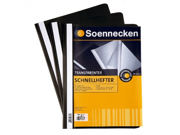 Schnellhefter A4 Soennecken 2966 schwarz Packung 10 Stück Polypropylen