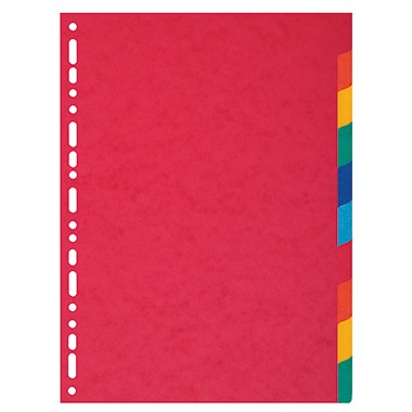 Register A4 blanko 10-teilig Karton farbige Taben EXACOMPTA 1410E
