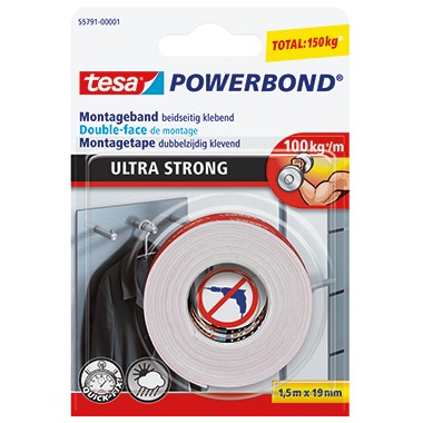 Tesa Montageklebeband Powerbond 19mmx1,5m Ultra Strong