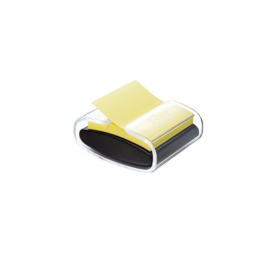 Haftnotizspender Super Sticky Z-Notes schwarz/tran Maße: 8,6 x 4,6 x 10,3 cm (B x H x T),gefüllt,