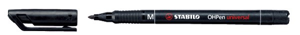 OHP-Stift Universal Stabilo permanent M schwarz Strichstärke: 1 mm, Rundspitze