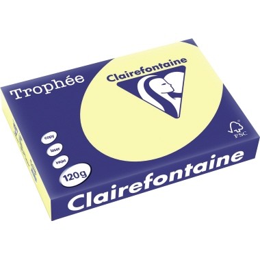 Kopierpap. A4 120g/m² gelb Clairalfa 250 Bl./P Trophée Clairfontaine , Universalpapier