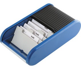 Visitenkartenbox helit the personal schwarz/blau Maße: 13,6 x 6,7 x 24,2 cm (B x H x T)