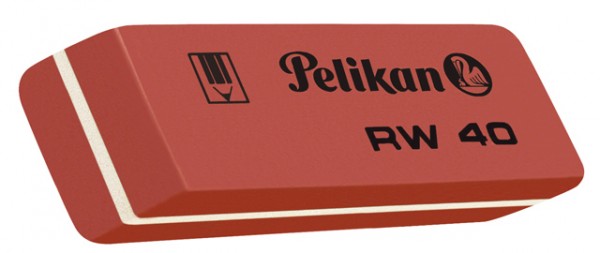 Radierer Pelikan RW 40 Naturkautschuk rot 58x8x20mm (B x H x L)