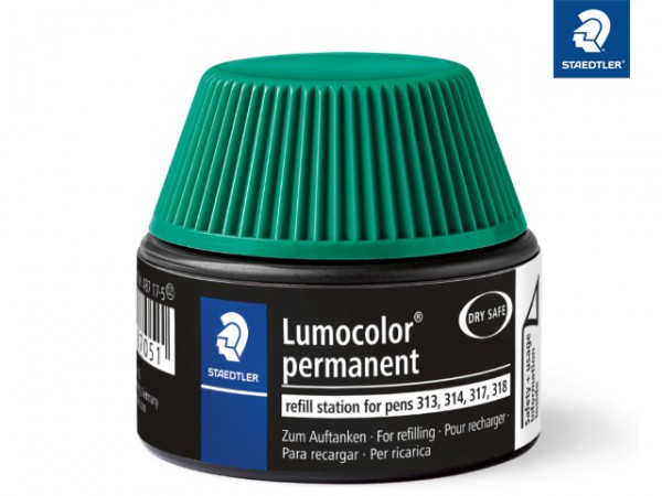 Nachfülltinte Lumocolor permanent Tinte grün **Restposten,begrenzte Menge**