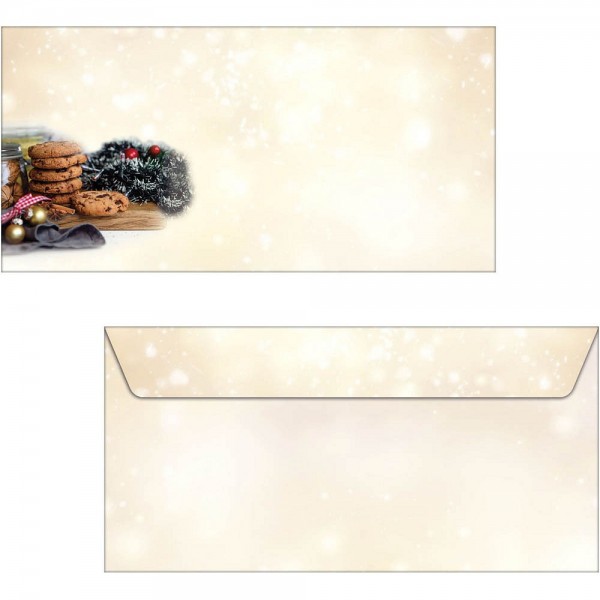 Briefumschlag DL 90gr. Winter Smell 25 St./Pack, nassklebend , Weihnachts-Motiv