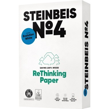 Kopierpap. A4 80g/m² Steinbeis Evolution White No4 500 Bl./Pack , 100 % Altpapier