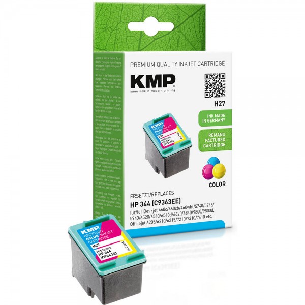 Tintenpatrone KMP kompatibel zu HP 344 C9363E color , Füllmenge 21,6 ml, ca. 550 Seiten