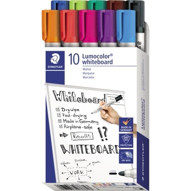 Boardmarker Lumocolor 351B10 10 St./Pack 2mm Rundpitze ,trocken abwischbar