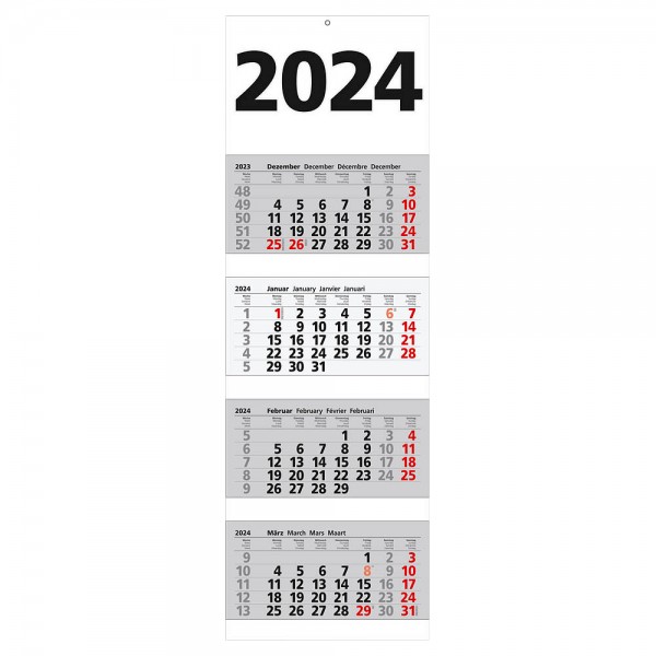 Kalender 4-Monate 33x92 cm Datumschieber 2024 4 sichtbare Monatsblöcke