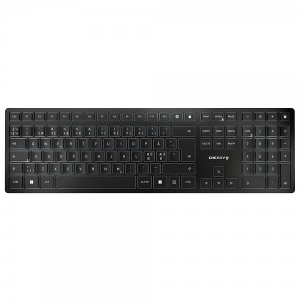 Tastatur CHERRY KW 9100 SLIM kabellos schwarz 44,0 x 13,0 x 1,5 cm (BxTxH)