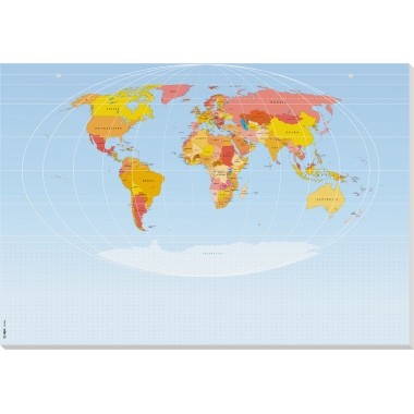 Schreibunterlage 59,5x41cm 80 g/m² Weltkarte punktkariert (dotted),mehrfarbig 30 Bl. Papier