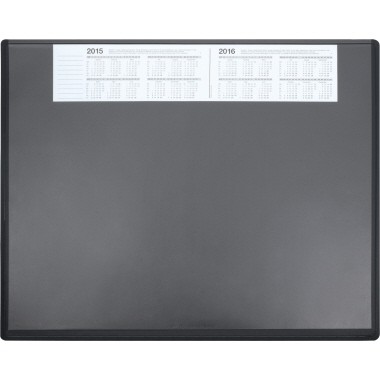 Schreibunterlage 50x63cm mit Folienauflage schwarz Kalender 2 Jahre/1 Seite,rutschfest,abwischbar