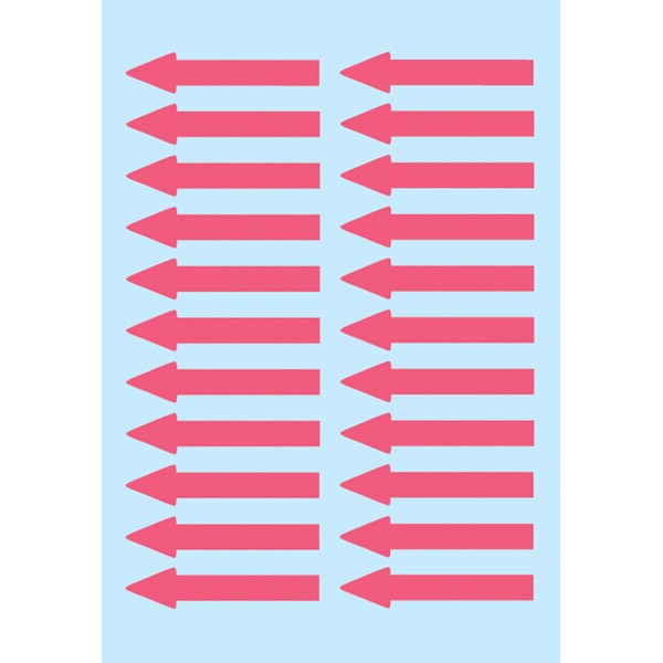 Etiketten Hinweis Pfeile leuchtrot 88 Etik/Pack Maße: 38 x 7 mm (B x H)