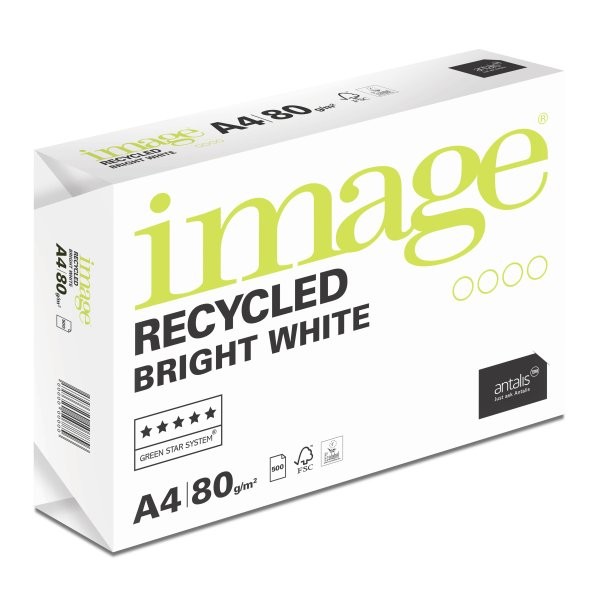 Kopierpap. A4 80g/m² IMAGE Bright white 500 Bl./P 100% Recycling, 160-er weisse