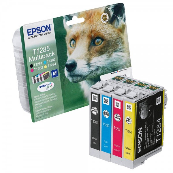 Epson Tintenpatrone T1285 Multipack 4 St./Pack Farbe: schwarz, cyan, magenta, gelb