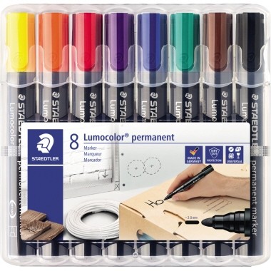 Permanentmarker Lumocolor farbig sortiert 8 St./P Rundspitze 2mm