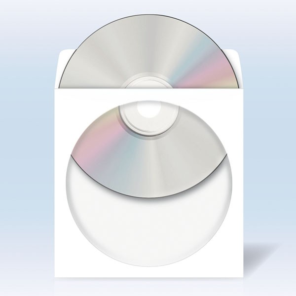 CD/DVD Hülle Herma 12,4x12,4cm Papier weiß selbstklebend,mit Sichtfenster, 100 St./Pack