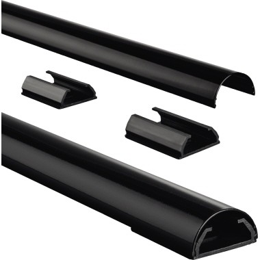Kabelkanal Hama Aluminium schwarz Maße: 1.100 x 33 x 18 mm (B x H x T)