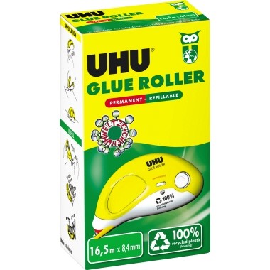 Kleberoller UHU GLUE PERMANENT REFILLABLE Maße: 8,4 mm x 16,5 m (B x L)