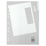 Register A4 blanko 20-teilig Plastik PP grau Beschriftungsschilder beschritbar u. auswechselbar